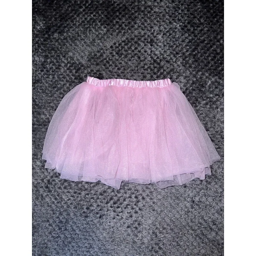POCHEW Girls Pink Tulle Tutu Skirt Sz M